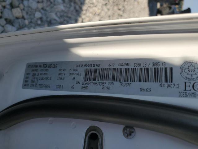 1C6RR7YT0HS743057 - 2017 RAM 1500 REBEL Ақ фото 12