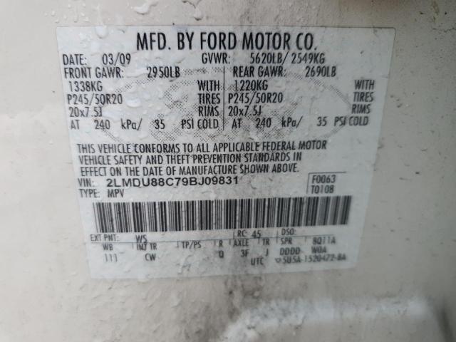 2LMDU88C79BJ09831 - 2009 LINCOLN MKX WHITE photo 13