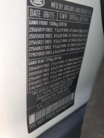 SALGS2VF8GA250584 - 2016 LAND ROVER RANGE ROVE HSE WHITE photo 13