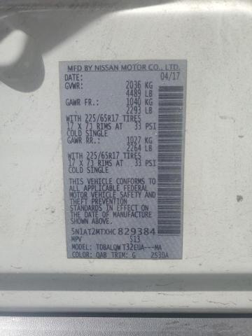 5N1AT2MTXHC829384 - 2017 NISSAN ROGUE S WHITE photo 13