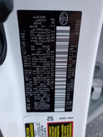 4T1G11AK4PU813678 - 2023 TOYOTA CAMRY SE NIGHT SHADE WHITE photo 13