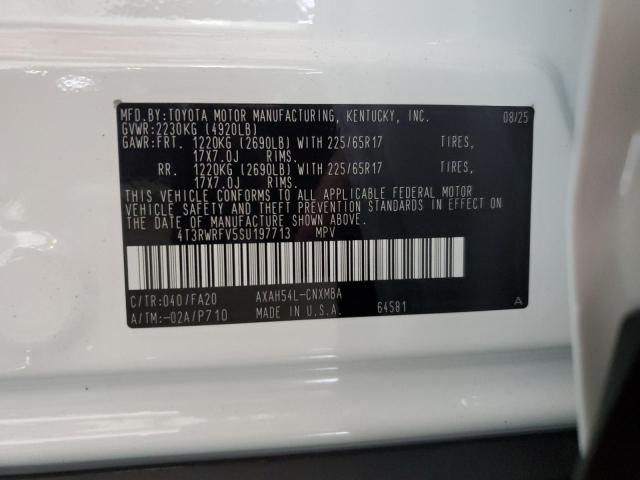 4T3RWRFV5SU197713 - 2025 TOYOTA RAV4 XLE WHITE photo 13