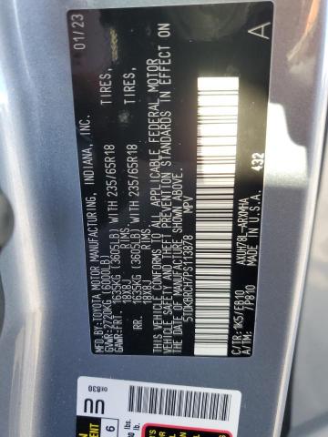 5TDKBRCH7PS113878 - 2023 TOYOTA HIGHLANDER HYBRID XLE SILVER photo 14