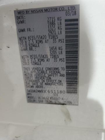 5N1DR2MN9JC651180 - 2018 NISSAN PATHFINDER S Սպիտակ լուսանկար 13