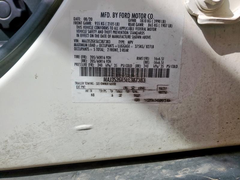 MAJ3S2GE5LC387383 - 2020 FORD ECOSPORT SE 白色 照片 13