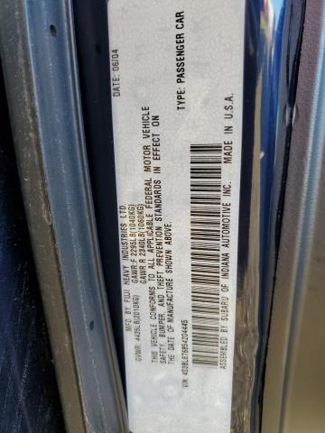 4S3BL676854204445 - 2005 SUBARU LEGACY GT LIMITED BLUE photo 12