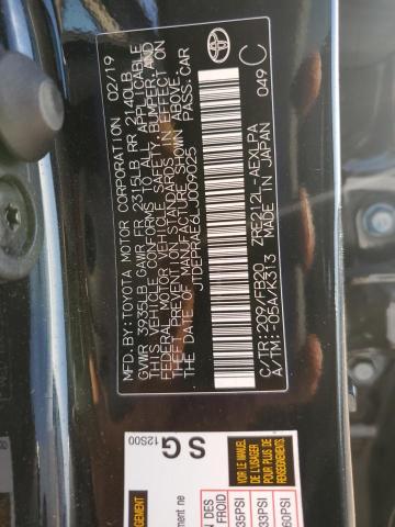 JTDEPRAE6LJ009025 - 2020 TOYOTA COROLLA LE Siyah fotoğraf 12