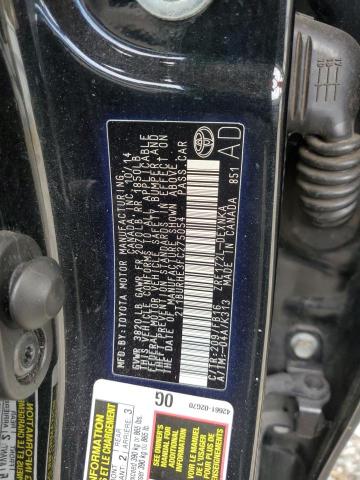 2T1BURHE3FC275054 - 2015 TOYOTA COROLLA L BLACK photo 12