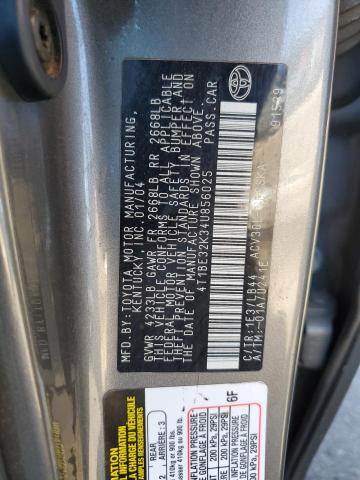 4T1BE32K34U856025 - 2004 TOYOTA CAMRY LE GRAY photo 12