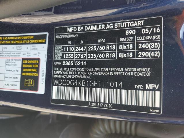 WDC0G4KB1GF111014 - 2016 MERCEDES-BENZ GLC 300 4MATIC BLUE photo 13