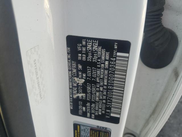 5XYZUDLB1DG070364 - 2013 HYUNDAI SANTA FE SPORT Blanc photo 13