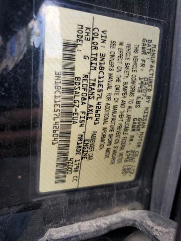 3N1BC11E57L426041 - 2007 NISSAN VERSA S 黑色 照片 12