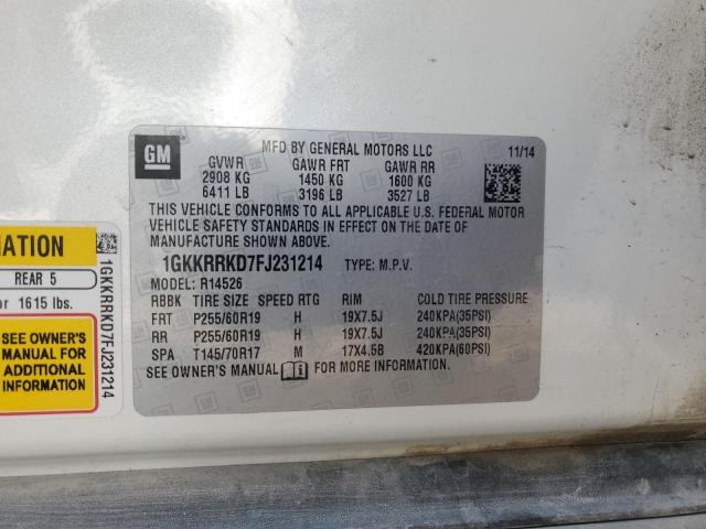 1GKKRRKD7FJ231214 - 2015 GMC ACADIA SLT-1 WHITE photo 13