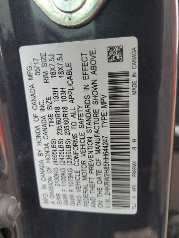 2HKRW2H85HH644247 - 2017 HONDA CR-V EXL GRAY photo 13