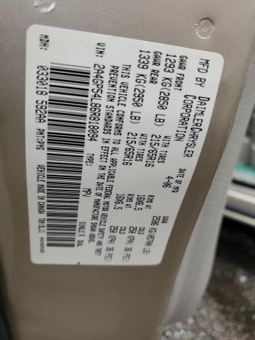 2A4GP54L86R818094 - 2006 CHRYSLER TOWN & COU TOURING GOLD photo 13