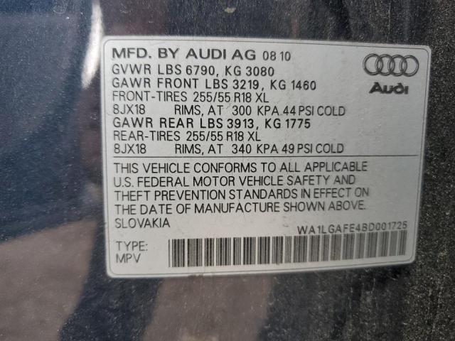 WA1LGAFE4BD001725 - 2011 AUDI Q7 PREMIUM PLUS Көк фото 13