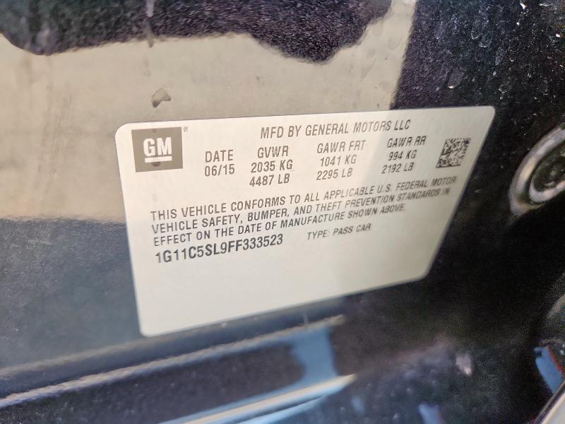 1G11C5SL9FF333523 - 2015 CHEVROLET MALIBU 1LT 黑色 照片 12