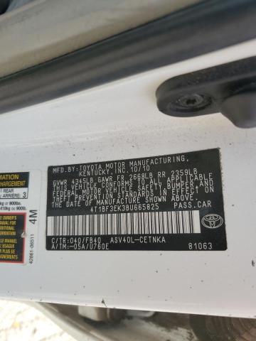 4T1BF3EK3BU665825 - 2011 TOYOTA CAMRY BASE WHITE photo 12