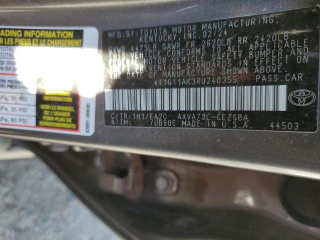4T1G11AK3RU240355 - 2024 TOYOTA CAMRY SE NIGHT SHADE GRAY photo 13