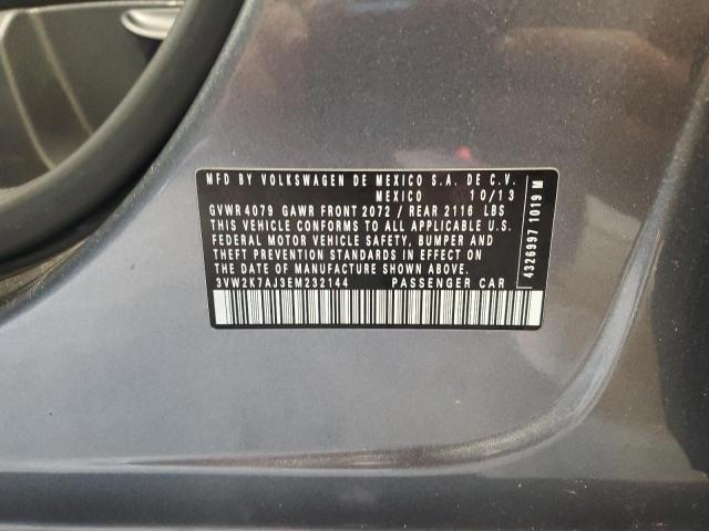 3VW2K7AJ3EM232144 - 2014 VOLKSWAGEN JETTA BASE ნაცრისფერი ფოტო 13