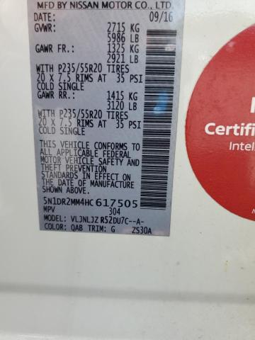 5N1DR2MM4HC617505 - 2017 NISSAN PATHFINDER S Weiß Foto 12