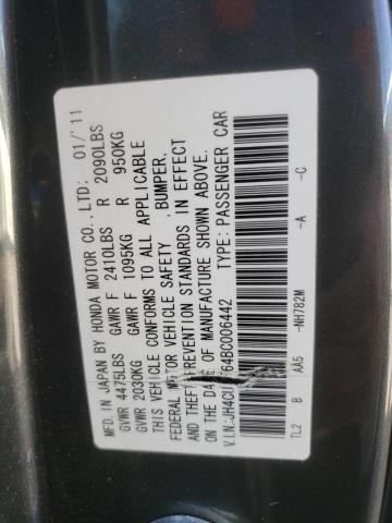 JH4CU2F64BC006442 - 2011 ACURA TSX GRAY photo 12
