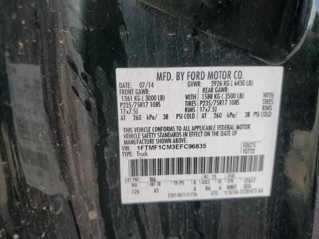 1FTMF1CM3EFC96835 - 2014 FORD F150 GREEN photo 12