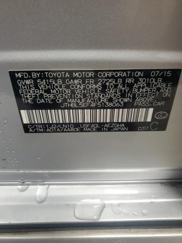 JTHBL5EF4F5138063 - 2015 LEXUS LS 460 ვერცხლისფერი ფოტო 13