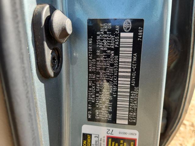 4T1BF3EK7AU536906 - 2010 TOYOTA CAMRY BASE TEAL photo 12