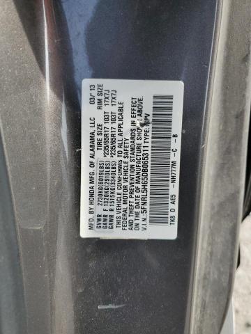 5FNRL5H65DB065311 - 2013 HONDA ODYSSEY EXL ნაცრისფერი ფოტო 13