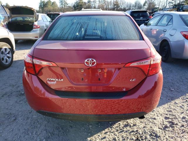 2T1BURHE3HC836274 - 2017 TOYOTA COROLLA L RED photo 6