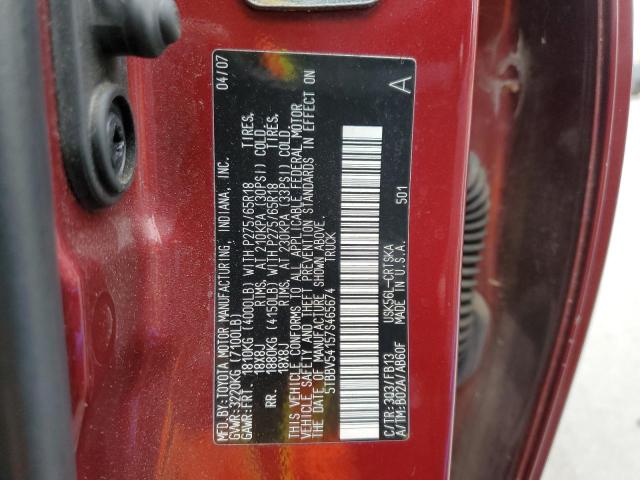 5TBBV54157S465674 - 2007 TOYOTA TUNDRA DOUBLE CAB SR5 MAROON photo 13