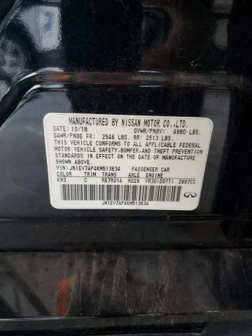 JN1EV7AP4KM513634 - 2019 INFINITI Q50 LUXE შავი ფოტო 12