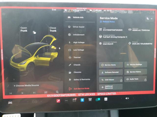 5YJYGDEF5MF262865 - 2021 TESLA MODEL Y Siyah fotoğraf 9
