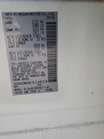 5N1DR2MN3HC614619 - 2017 NISSAN PATHFINDER S WHITE photo 12