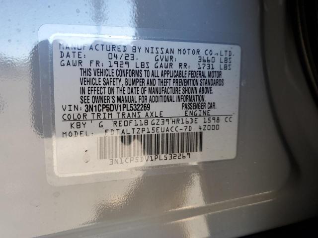 3N1CP5DV1PL532269 - 2023 NISSAN KICKS SR GRAY photo 12