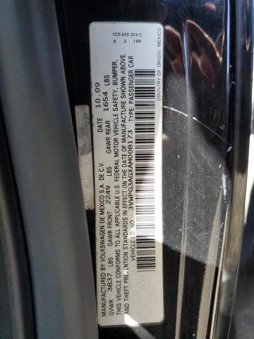 3VWPG3AGXAM008173 - 2010 VOLKSWAGEN NEW BEETLE BLACK photo 12