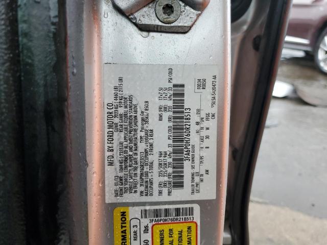 3FA6P0H76DR218513 - 2013 FORD FUSION SE SILVER photo 12