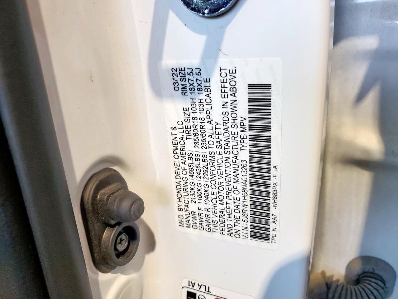 5J6RW1H58NA013263 - 2022 HONDA CR-V EX 白色 照片 14