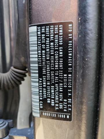 3VWF17AT3EM643212 - 2014 VOLKSWAGEN BEETLE GRAY photo 12