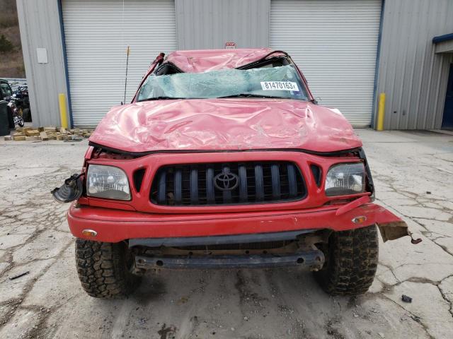 5TEWN72N12Z030821 - 2002 TOYOTA TACOMA XTRACAB RED photo 5