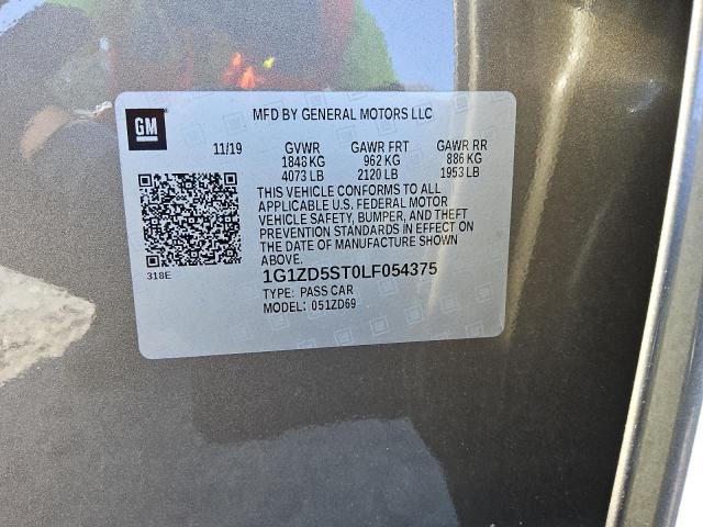 1G1ZD5ST0LF054375 - 2020 CHEVROLET MALIBU LT TAN photo 12