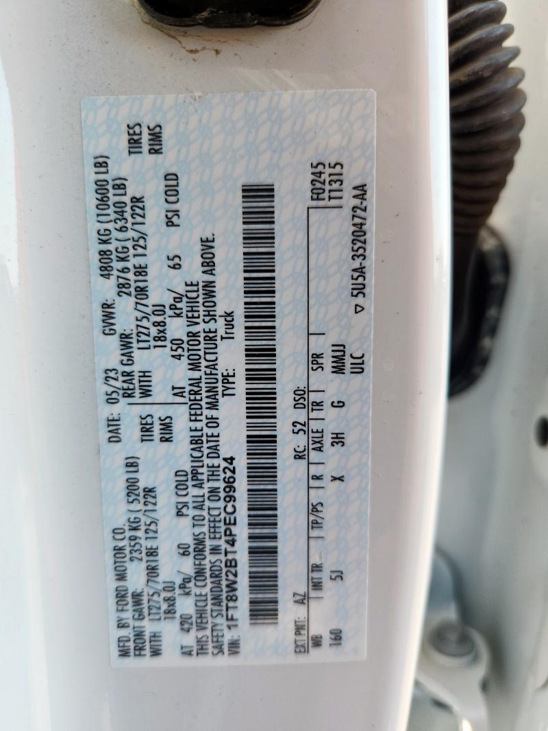 1FT8W2BT4PEC99624 - 2023 FORD F250 SUPER DUTY WHITE photo 12
