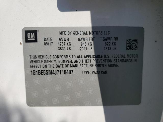 1G1BE5SM4J7116407 - 2018 CHEVROLET CRUZE LT WHITE photo 12