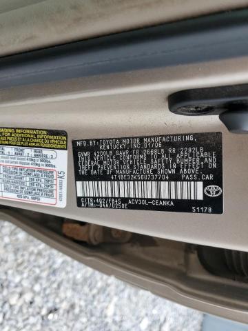 4T1BE32K56U737704 - 2006 TOYOTA CAMRY LE CREAM photo 12