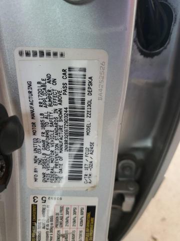 1NXBR32E67Z903244 - 2007 TOYOTA COROLLA CE ვერცხლისფერი ფოტო 12