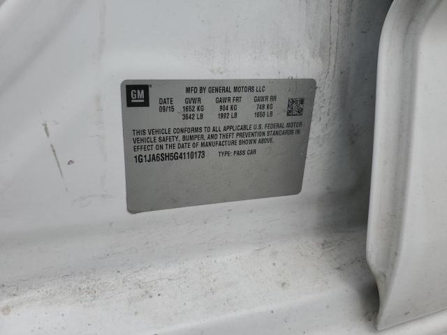 1G1JA6SH5G4110173 - 2016 CHEVROLET SONIC LS Ağ foto 12