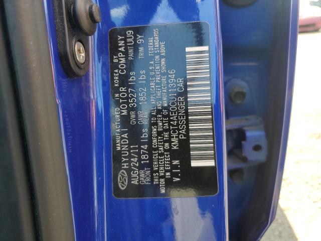 KMHCT4AE0CU113946 - 2012 HYUNDAI ACCENT GLS 蓝色 照片 12