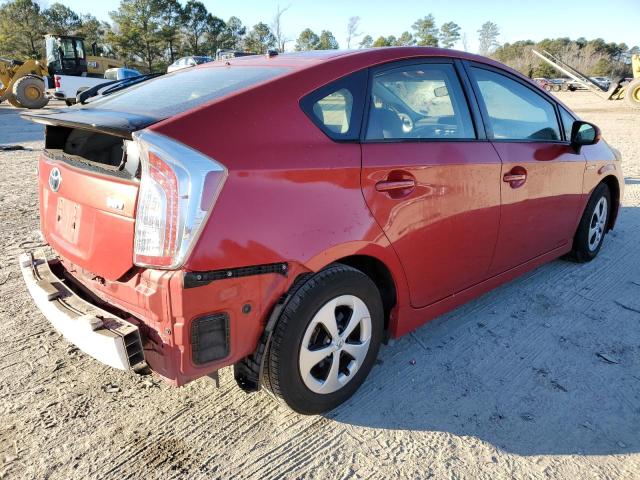 JTDKN3DUXD5579533 - 2013 TOYOTA PRIUS RED photo 3