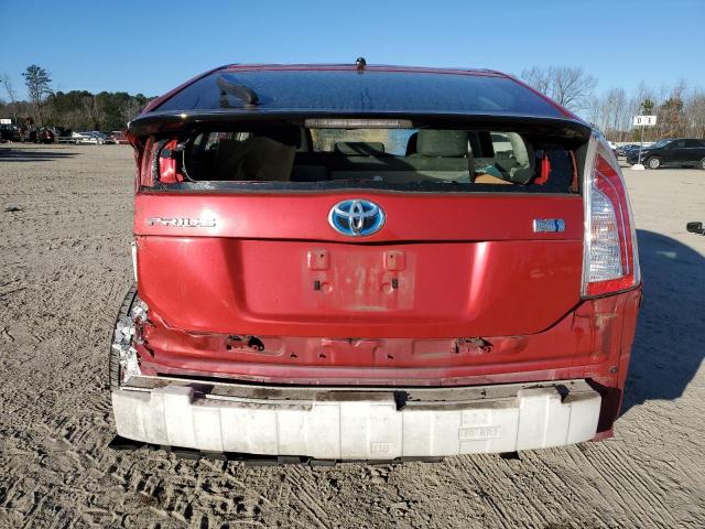 JTDKN3DUXD5579533 - 2013 TOYOTA PRIUS RED photo 6